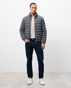 Mackage Серая пуховая куртка CHRISTOPHER из шерсти и кашемира CHRISTOPHER
