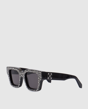 Off-White Черные очки Virgil Silver с кристаллами OERI126C99PLA001