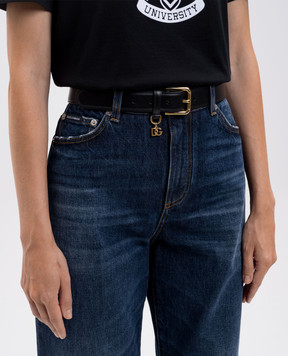 Dolce&Gabbana Черный кожаный ремень с логотипом BE1635AW576