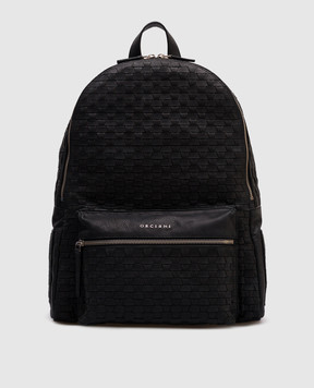 Orciani Чорний шкіряний рюкзак Chevrette Woven P00711CHWNER