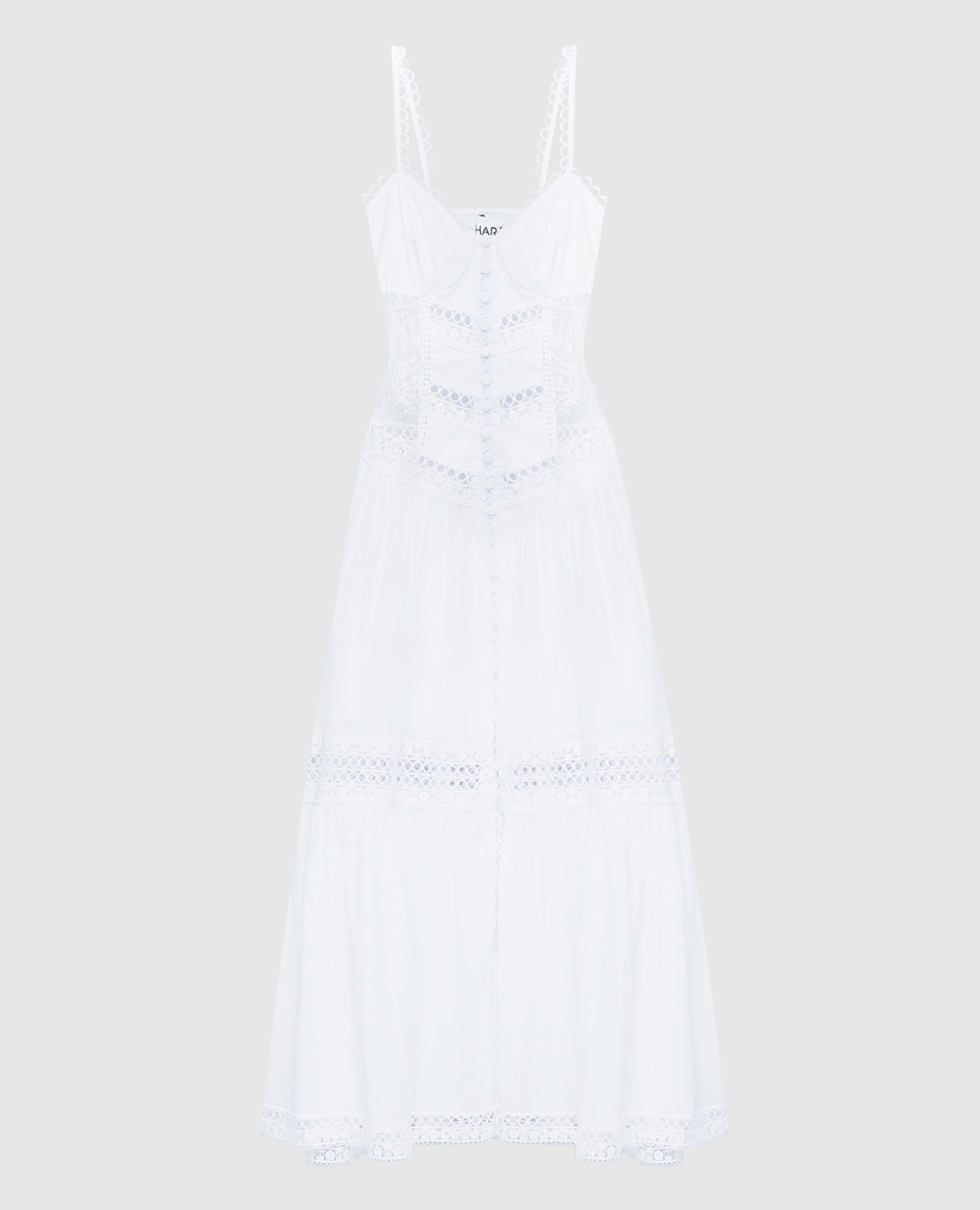 White Tiana shirt dress with lace