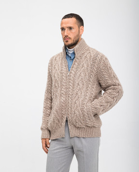 Brunello Cucinelli Бежевый кардиган из шерсти и кашемира M26301106