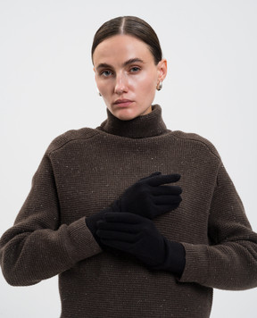 Allude Чорні рукавички з кашеміру 25592000
