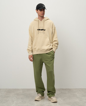 Off-White Зеленые спортивные брюки с логотипом OMCH054F24FLE003