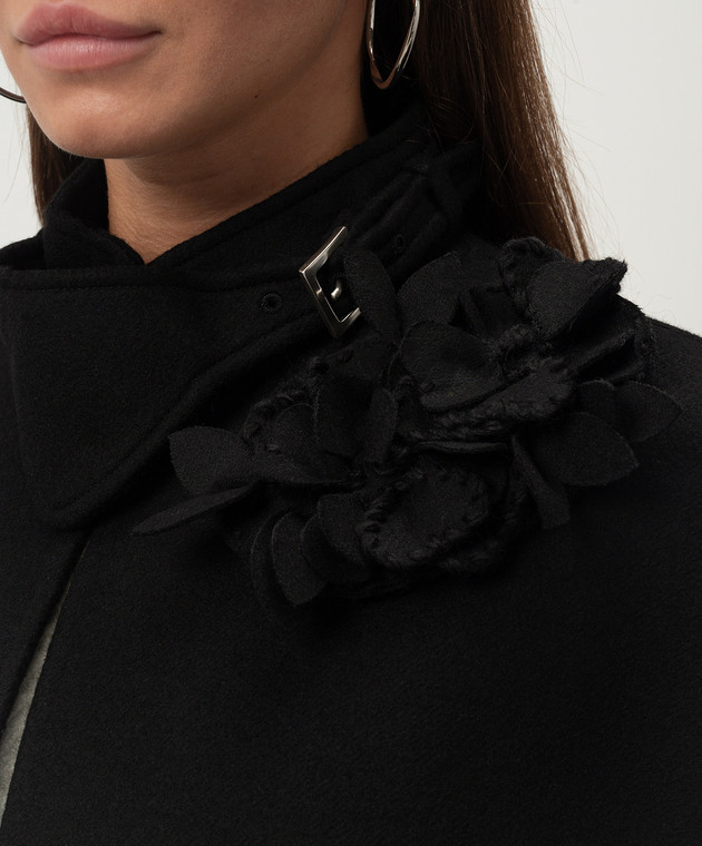 Ermanno Scervino Чорний кейп з вовни D456D314APHNG зображення 5