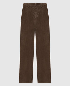 Brunello Cucinelli Коричневі вельветові штани з ланцюжком моніль MA180P8724