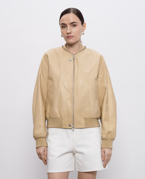 Jil Sander Бежевий шкіряний бомбер J04BN0104J07157