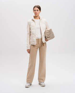 Moncler Белая комбинированная куртка с логотипом J20939B00030M1131