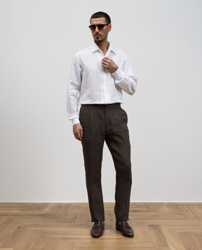 Loro Piana Белая рубашка из льна FAF2545