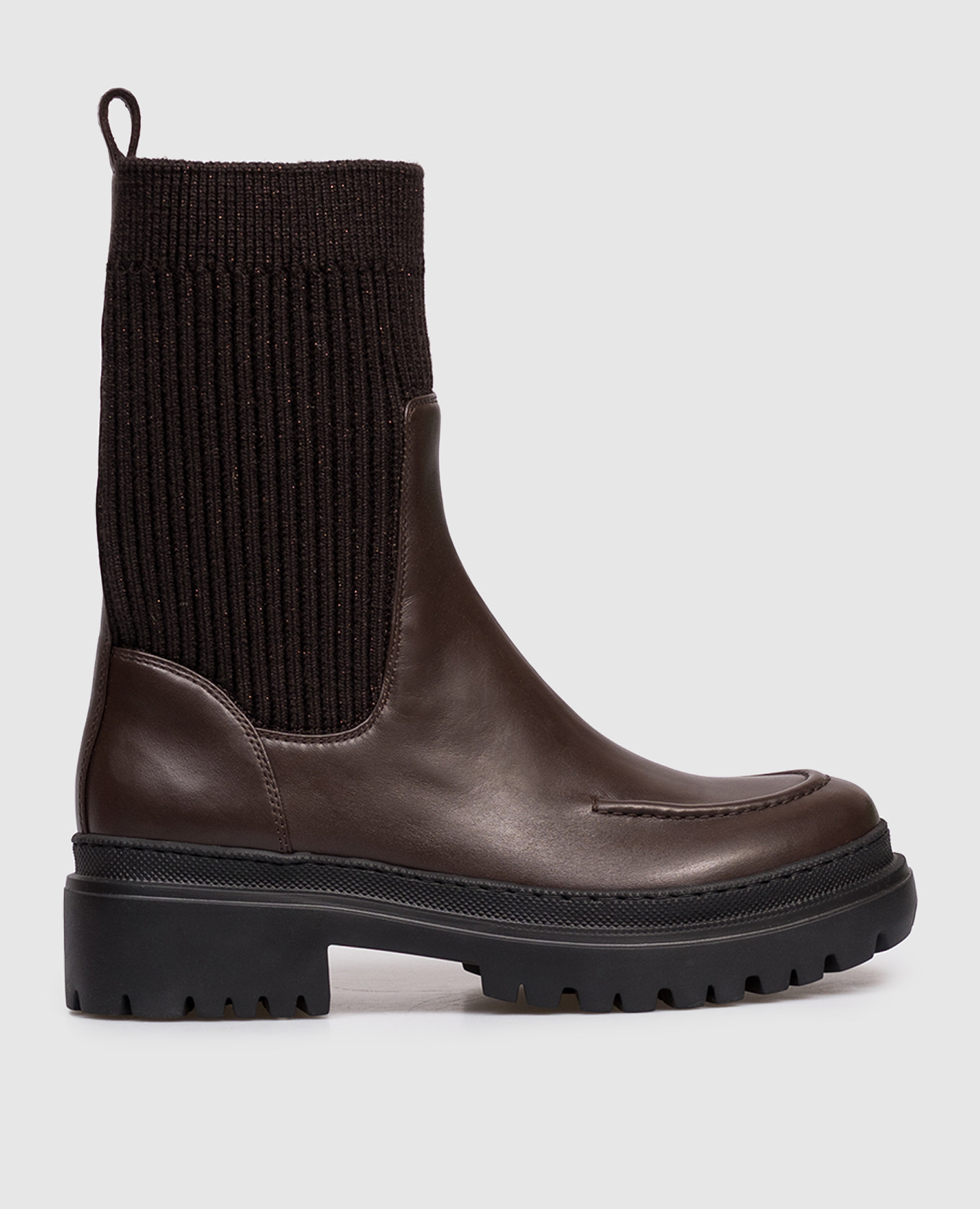 

Коричневые комбинированные ботинки с люрексом, Коричневый, Ботинки