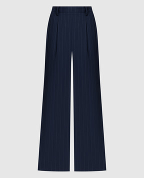 Ballantyne Синие брюки из шерсти в полоску BLT145GWR01
