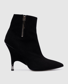 Giuseppe Zanotti Чорні замшеві ботильони з логотипом I870076001