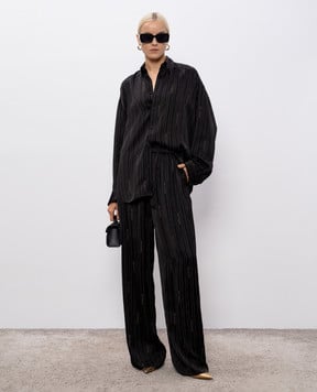 Balenciaga Чорні штани в смужку з логотипом 847154TSLA6