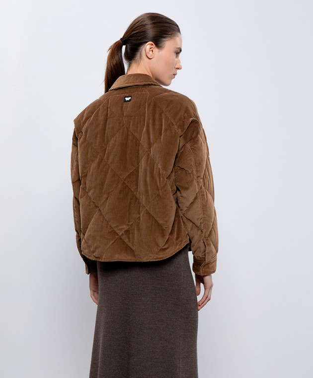 Max Mara Weekend - Коричневая вельветовая пуховая куртка MEANA