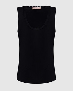 Twinset Чорний топ в рубчик 252TP3350