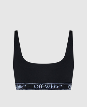 Off-White Чорний топ з візерунком логотипа OWVO094S24JER001