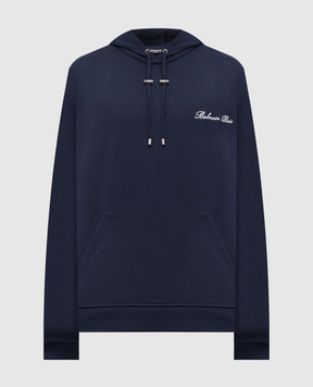Balmain Синє худі з вишивкою логотипа DH1JT047BC78
