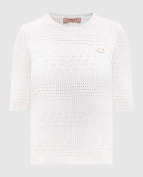 Twinset Бежевий топ з логотипом 252TP3240
