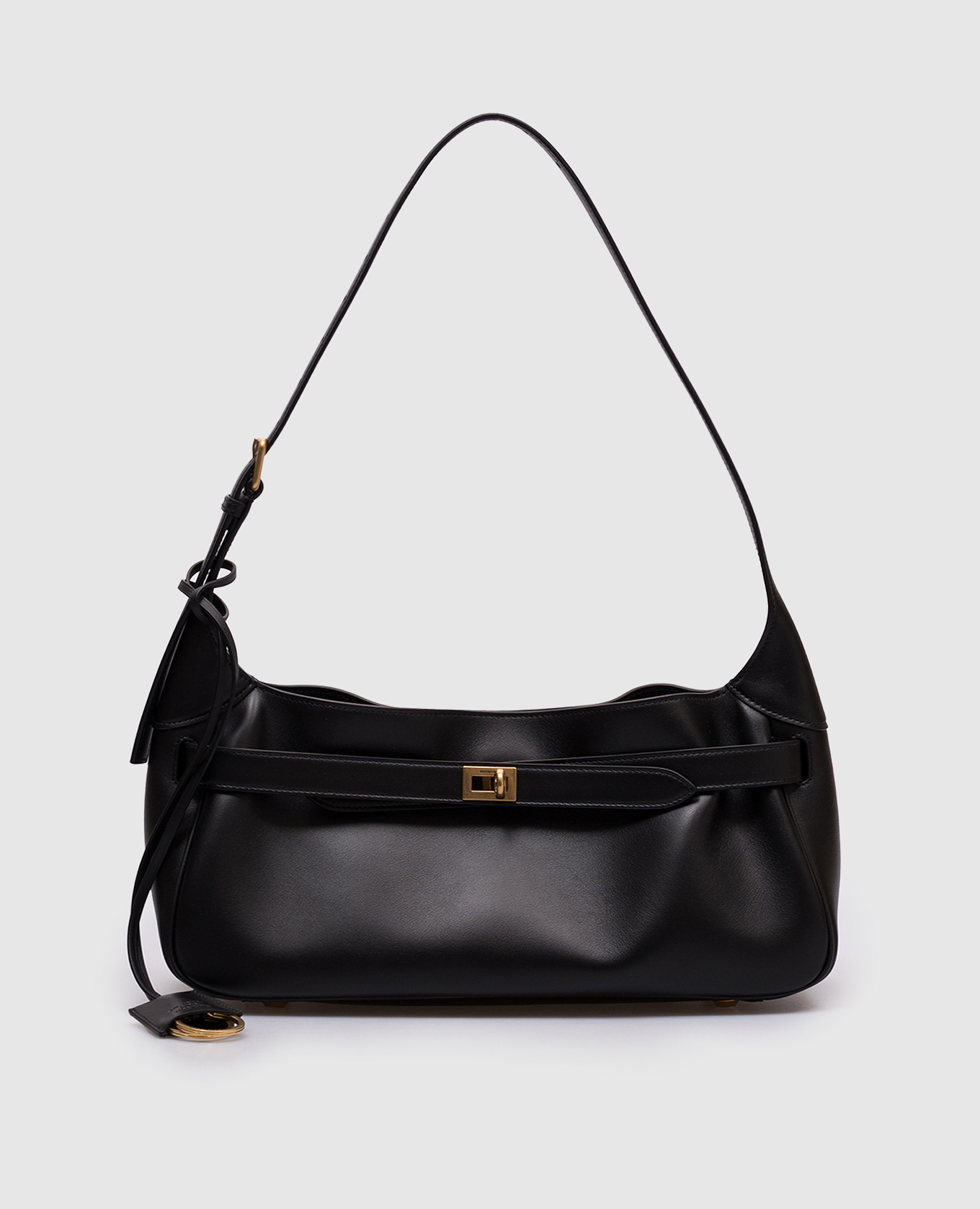 

Черная кожаная сумка-багет Bel Air, Черный, Сумки на плечо