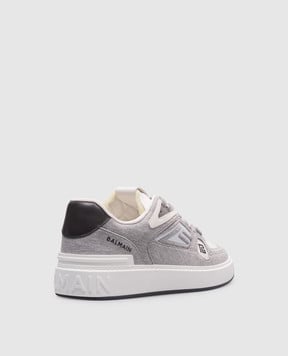 Balmain Серые комбинированные кроссовки B-Court Skate EM1VI378TFJM