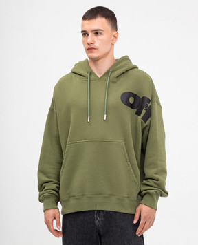 Off-White Зеленые худи с фактурным логотипом OMBB085F24FLE00L