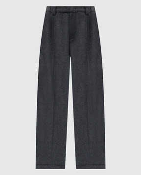 Brunello Cucinelli Серые брюки из шерсти и кашемира MD588P8632