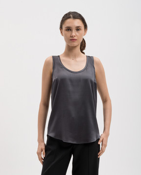Brunello Cucinelli Сірий топ із шовку MPC59E0600