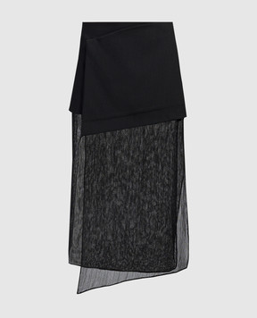 Gauchere Черная ассиметричная юбка из шерсти M12405361575