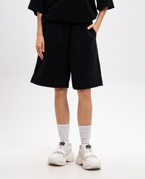 Vetements Черные шорты с принтом логотипа UA66SS600BBw