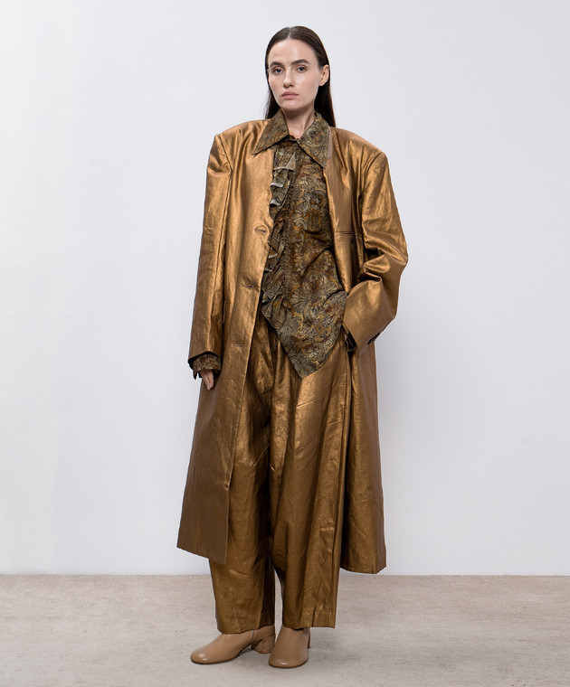 UMA WANG Коричневая блуза Trella UW1019 изображение 2