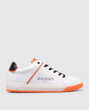 Balmain Детские белые кожаные кроссовки BW0Q06Z1574