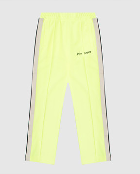 Palm Angels Детские желтые спортивные брюки с принтом логотипа PBCJ002S25FAB001412