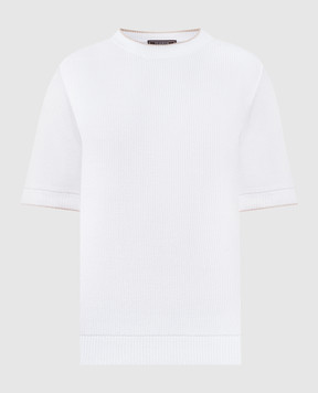 Peserico Белая футболка в фактурный узор R59329F149108C