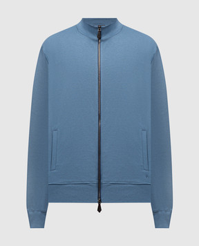 ISAIA Голубая спортивная куртка с логотипом логотип MF0019J0300