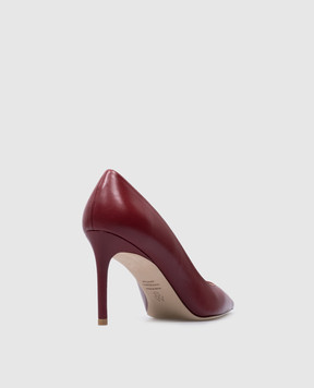 Stuart Weitzman Бордові шкіряні човники Stuart 85 Pump SA274