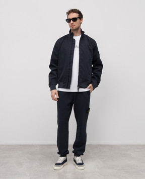 Stone Island Синяя куртка Raso Gommato 3L с логотипом K1S154100012S0034