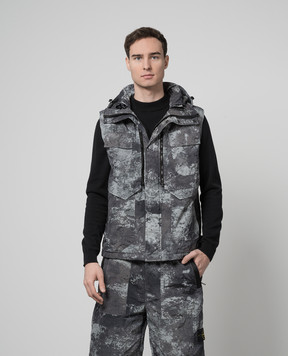 Stone Island Сірий жилет з патчем логотипа 8015G06E1