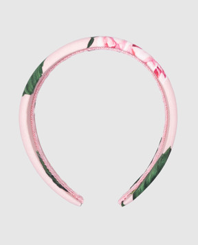 Dolce&Gabbana Детский розовый ободок в принт розы. LB3L54HS5S7