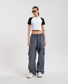 Off-White Синие спортивные брюки-карго с принтом логотипа. OWVI015S25FAB001