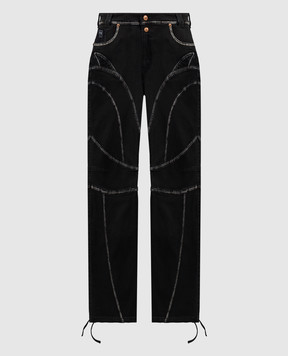 Versace Jeans Couture Чорні джинси з акцентними швами 76HAB520DW060D24