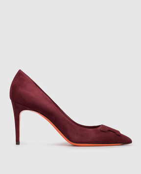 Santoni Бордові замшеві туфлі WDID71207HI2TMGD