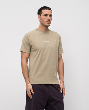Stone Island Бежевая футболка с принтом логотип логотип. K1S152100020S0080