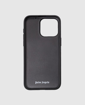 Palm Angels Черный чехол для IPHONE 15 с принтом логотипа PWPA028R24LEA001