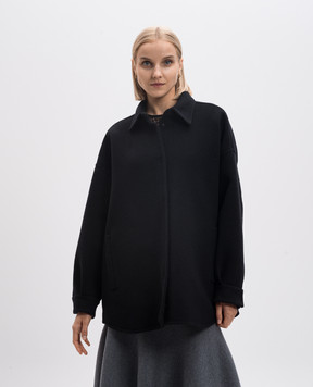 Valentino Черное пальто из шерсти и кашемира 5B0CI0R18Y5