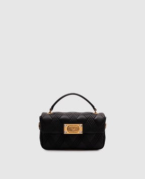 Valentino Чорна шкіряна сумка крос-боді Quiltie 67 7W2B0R96XCA