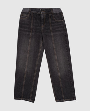 Brunello Cucinelli Детские серые джинсы с цепочкой мониль BA095P623B