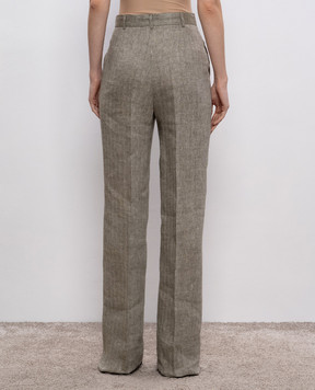 Max Mara Бежевые штаны SATIRA из льна SATIRA