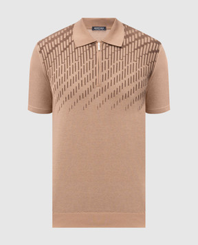 Bertolo Cashmere Коричневое поло с шелком с тканым узором. 902456002491