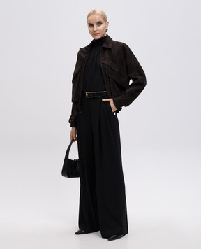 Magda Butrym Коричнева замшева куртка LEATHER10JACKET510525