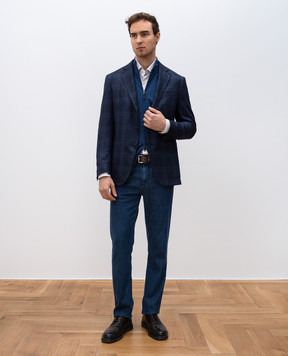 Canali Синий кардиган MK00145C0022